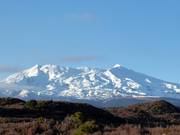 Vue sur le Mt. Ruapehu avec le domaine skiable de Whakapapa