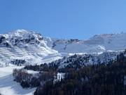 Vue sur la piste Karjoch et Obere Böden