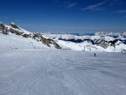 Large et facile piste de glacier
