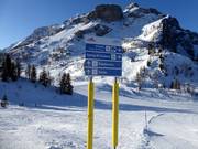 Signalisation des pistes dans le domaine skiable Civetta