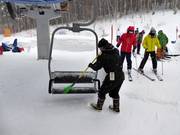 En cas de chute de neige, les sièges sont dégagés.