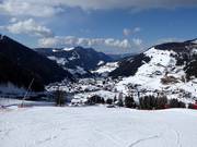 Vue sur les hébergements à Wolkenstein