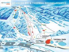 Plan des pistes Meander Skipark – Oravice