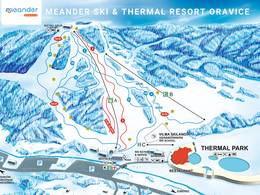 Plan des pistes Meander Skipark – Oravice