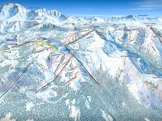 Plan des pistes Les Portes du Mont-Blanc – Combloux/Megève le Jaillet/La Giettaz