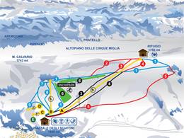 Plan des pistes Vallefura Pescocostanzo