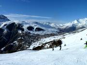 Vue sur le plateau des Deux Alpes et La Vallée Blanche