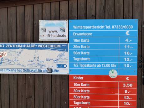Tübingen (district): indications de directions sur les domaines skiables – Indications de directions Halde – Westerheim