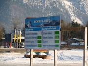 Panneau d'information à Ruhpolding sur les pistes et les pistes de ski de fond ouvertes