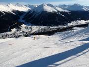 Descente difficile vers la vallée jusqu'à Davos