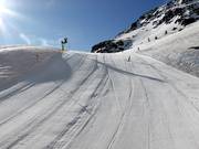 Très rare : des ondulations transversales sur la piste à Arcalís