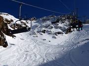 Traces sous le télésiège