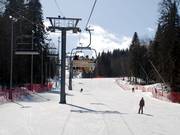 Suit le tracé du téléski dans la partie centrale : piste B2