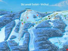 Plan des pistes Soláň – Vrchol