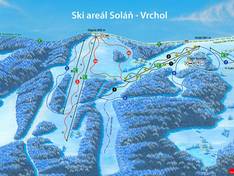 Plan des pistes Soláň – Vrchol