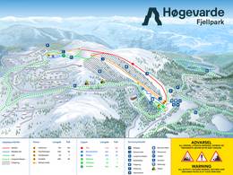 Plan des pistes Høgevarde