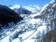 Vue sur Samnaun depuis le téléphérique