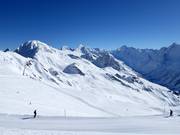 Vue sur la partie supérieure du domaine skiable Lauchernalp