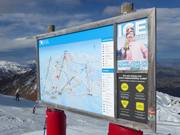 Plan des pistes dans le domaine skiable Coronet Peak