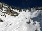 Pente extrêmement raide sous la télécabine Issentalkopf