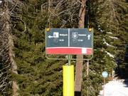 Signalisation des pistes dans le domaine skiable Meran 2000