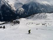 Piste difficile dans le domaine skiable
