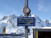 Panneau d'information sur les horaires de descente du train à crémaillère