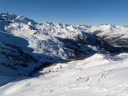 Vue depuis le Serre Chevalier sur le domaine skiable