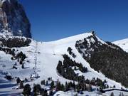 Vue sur les pistes du Piz Sella