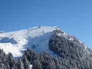 Vue sur la piste difficile La Crois Noir (Gryon)