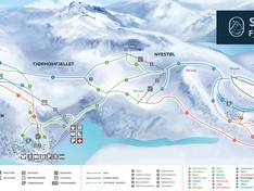 Plan des pistes Tjørhomfjellet/Ålsheia Skisenter – Sirdal