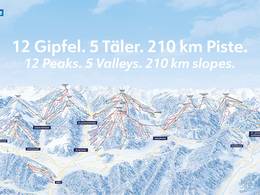 Plan des pistes Snow Space Salzburg – Flachau/Wagrain/St. Johann-Alpendorf