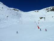 Depuis le sommet Saulire, sur des pistes faciles en direction de Courchevel