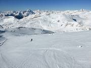 Vue sur le domaine skiable au Glacier Jet