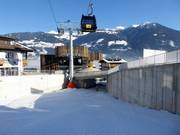 Fin de la descente vers la vallée à Fügen, directement au téléphérique Spieljochbahn