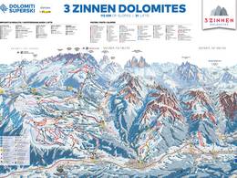 Plan des pistes 3 Zinnen Dolomites – Monte Elmo/Stiergarten/Croda Rossa/Passo Monte Croce
