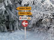 Signalisation vers la descente nord et la descente sud