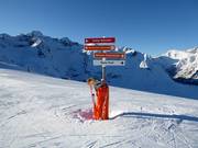 Signalisation des pistes dans le domaine skiable de Peyragudes