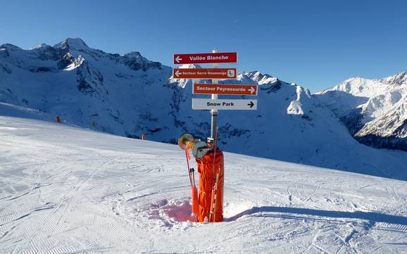 Saint-Gaudens: indications de directions sur les domaines skiables – Indications de directions Peyragudes