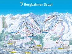 Plan des pistes Scuol – Motta Naluns
