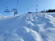 Piste à bosses près des Front Slopes