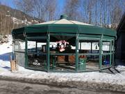 Bar parapluie Rodel-Bude à la station inférieure à Vandans