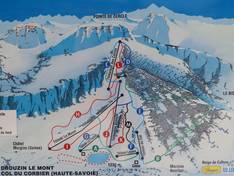 Plan des pistes Drouzin le Mont – Le Biot-Col du Corbier