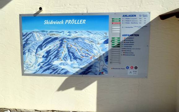 Straubing-Bogen: indications de directions sur les domaines skiables – Indications de directions Pröller Skidreieck (St. Englmar)