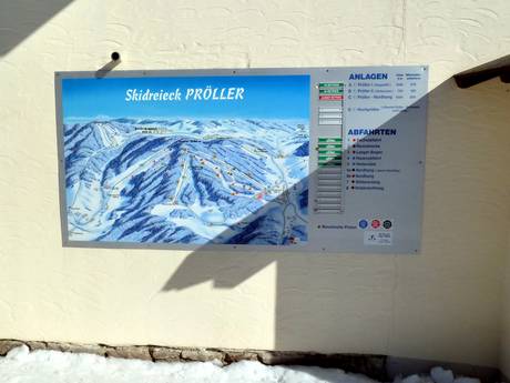 Forêt de Bavière: indications de directions sur les domaines skiables – Indications de directions Pröller Skidreieck (St. Englmar)