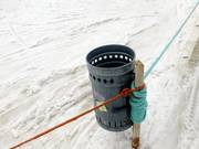 Poubelle à la station de vallée du téléski Cristallo