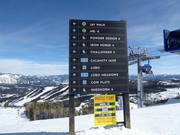Signalisation des pistes dans le domaine skiable Big Sky