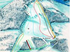 Plan des pistes Kolsås Skisenter