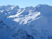 Vue sur le domaine skiable de Gargellen depuis la Silvretta Montafon