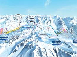 Plan des pistes Grand Tourmalet/Pic du Midi – La Mongie/Barèges